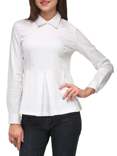 white viscose regular top - 11077993 - Very Small Image - 1