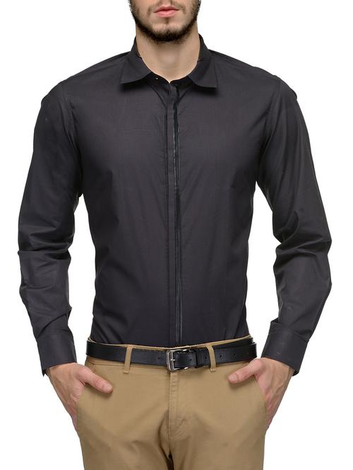 black polyester casual shirt - 11082105 - Very Small Image - 1