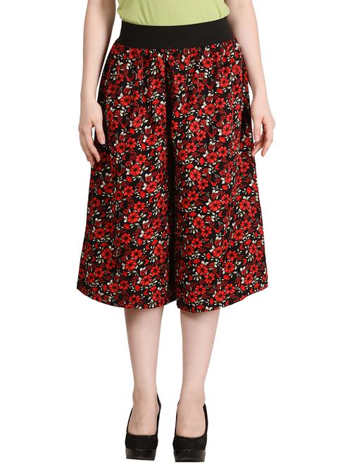 red crepe culottes - 11083550 - Very Small Image - 1