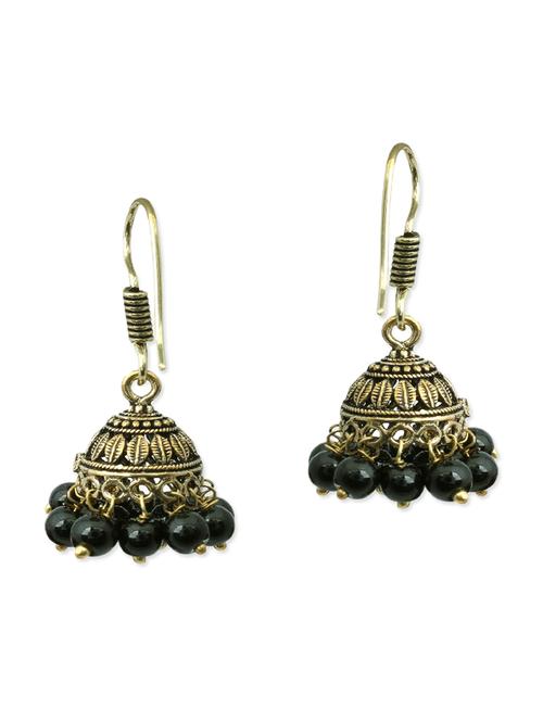 gold, black brass earring - 11083842 - Very Small Image - 1
