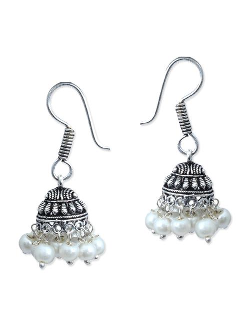 white, black brass earring - 11083851 - Very Small Image - 1