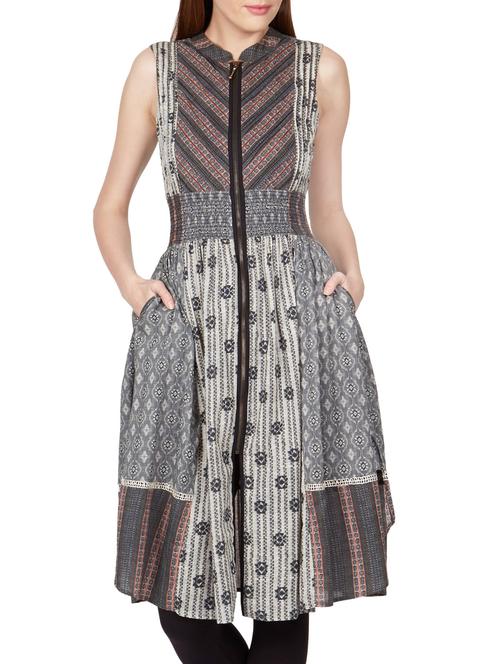 black cotton flared kurti - 11089995 - Very Small Image - 1