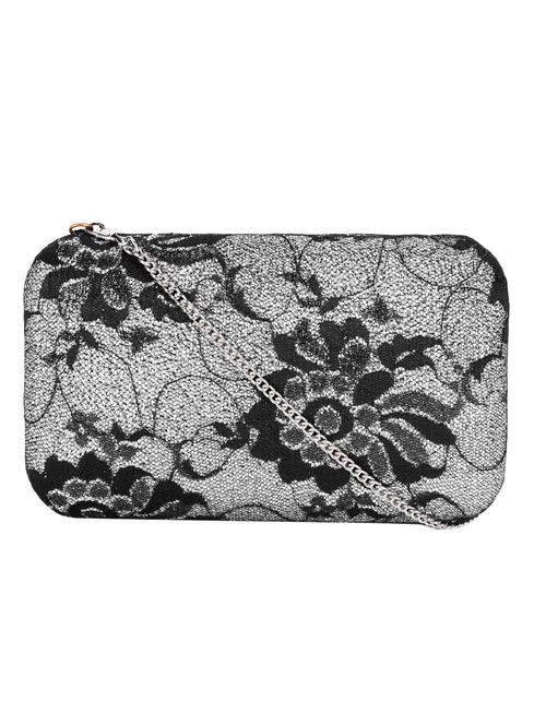 black & silver fabric clutch - 11090299 - Very Small Image - 1