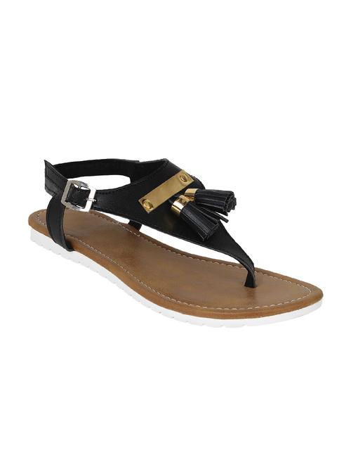 black leatherette back strap  sandal - 11095465 - Very Small Image - 1