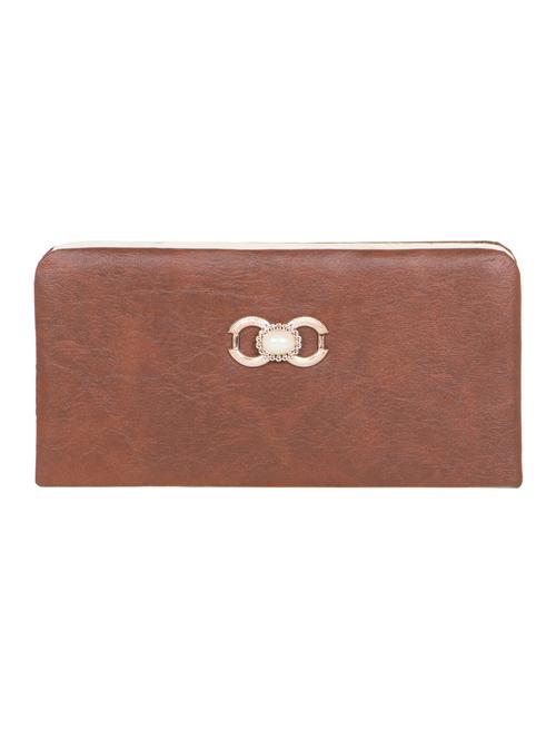 brown leather regular clutch - 11100406 - Very Small Image - 1
