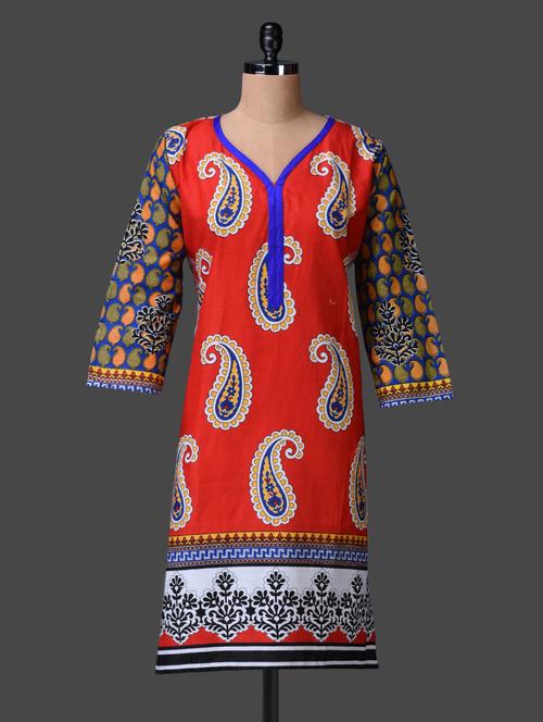 paisley print cotton kurta - 1110064 - Very Small Image - 1