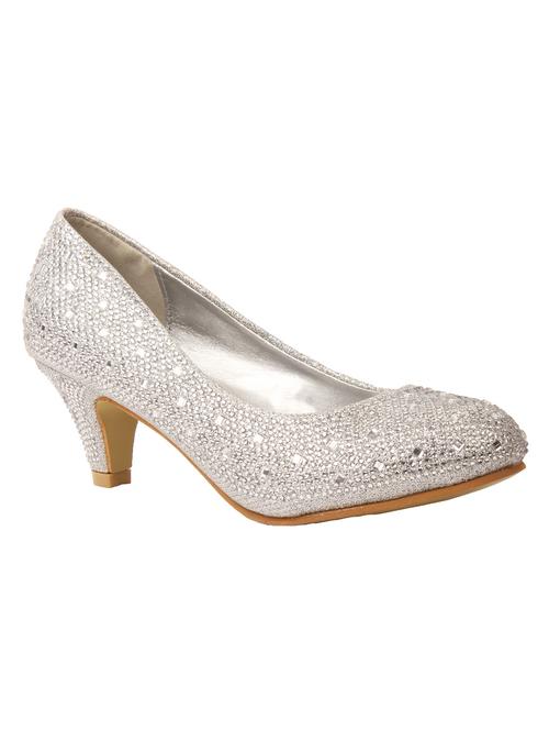silver leatherette pumps - 11100724 - Very Small Image - 1