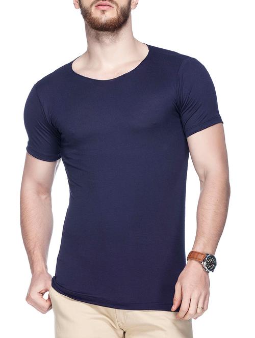navy blue viscose tshirt - 11103361 - Very Small Image - 1