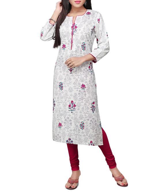 off white cotton kurta - 11109653 - Very Small Image - 1