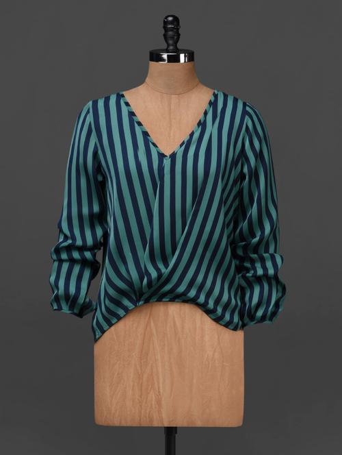 blue striped v-neck top - 1111082 - Very Small Image - 1