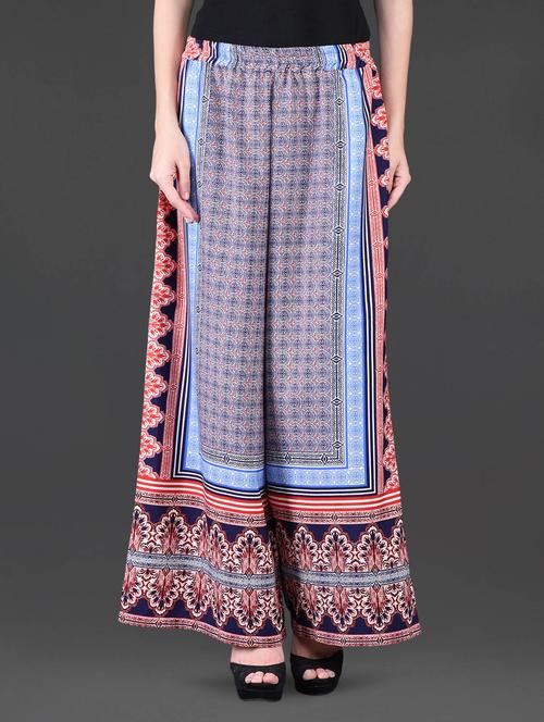 printed polycrepe palazzo - 1111110 - Very Small Image - 1