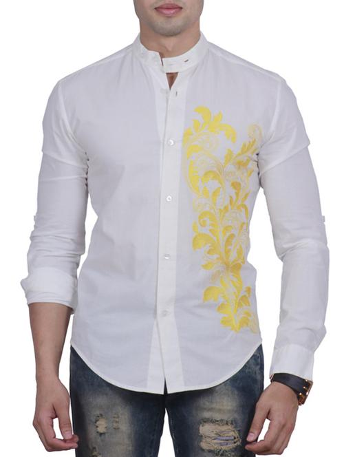 white cotton casual shirt - 11112105 - Very Small Image - 1