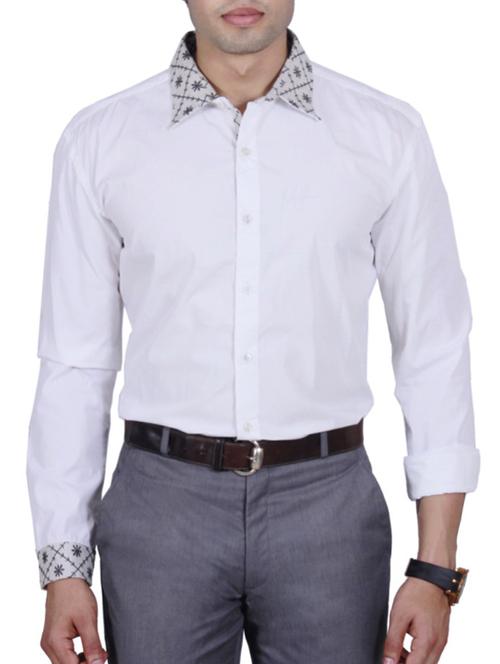 white cotton casual shirt - 11112166 - Very Small Image - 1