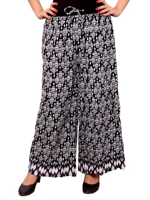 black cotton palazzos - 11113030 - Very Small Image - 1