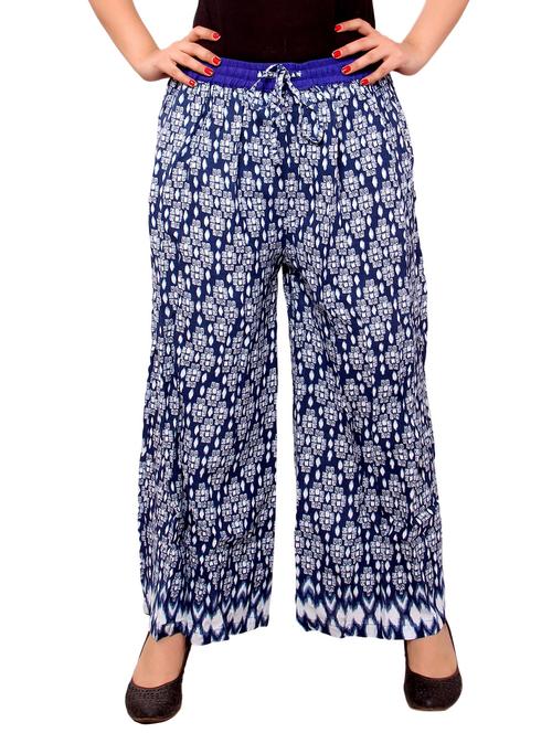 blue cotton palazzos - 11113031 - Very Small Image - 1
