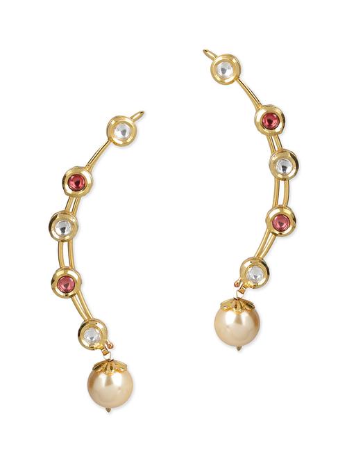 gold metal cuff earrings - 11113124 - Very Small Image - 1