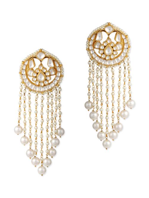 golden metal chandelier earrings - 11113151 - Very Small Image - 1