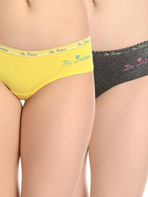 set of 2 yellow lycra regular panty - 11113428 - Very Small Image - 1