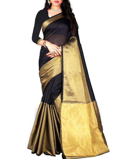 black art silk saree with blouse - 11114689 - Very Small Image - 1