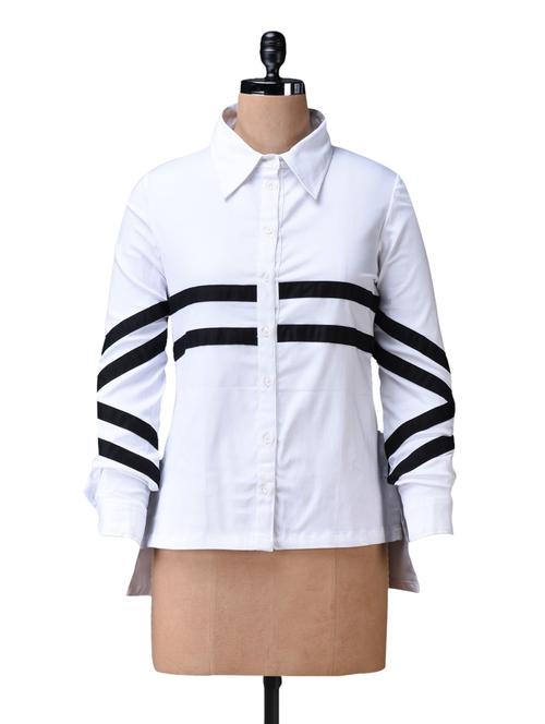 stripped cotton lycra top - 1111899 - Very Small Image - 1