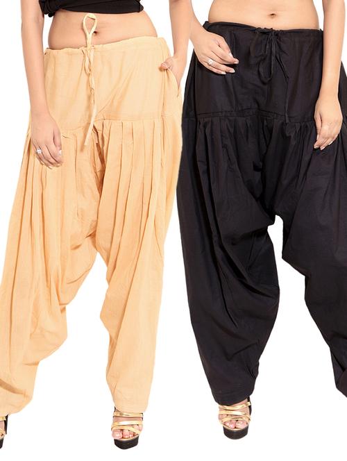 black cotton patiyala salwars - 11119993 - Very Small Image - 1