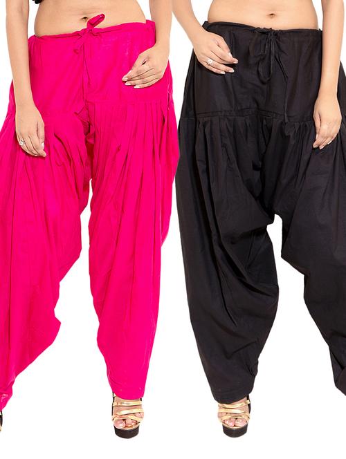 multi coloured cotton patiyala salwar (set of 2) - 11119998 - Very Small Image - 1