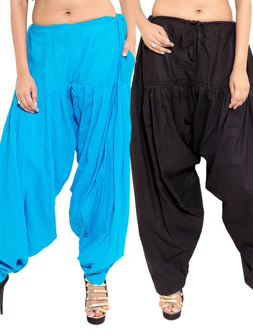multi colored cotton combo salwars - 11120002 - Very Small Image - 1