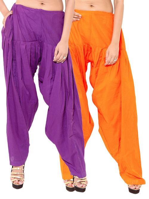 multi colored cotton combo salwars - 11120008 - Very Small Image - 1