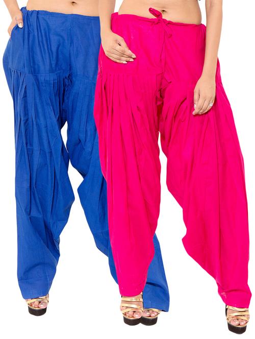 pink cotton patiyala salwars - 11120017 - Very Small Image - 1