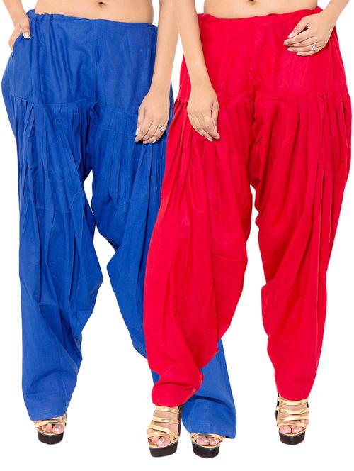 multi colored cotton combo salwars - 11120027 - Very Small Image - 1