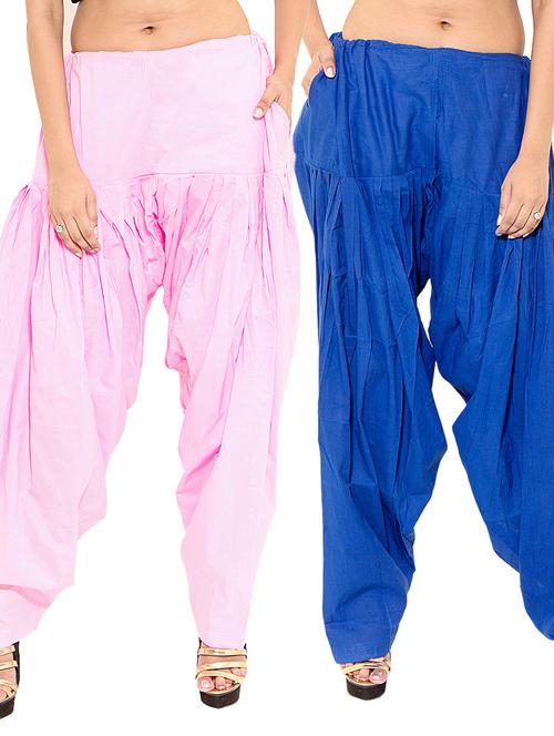 multi colored cotton combo salwars - 11120029 - Very Small Image - 1