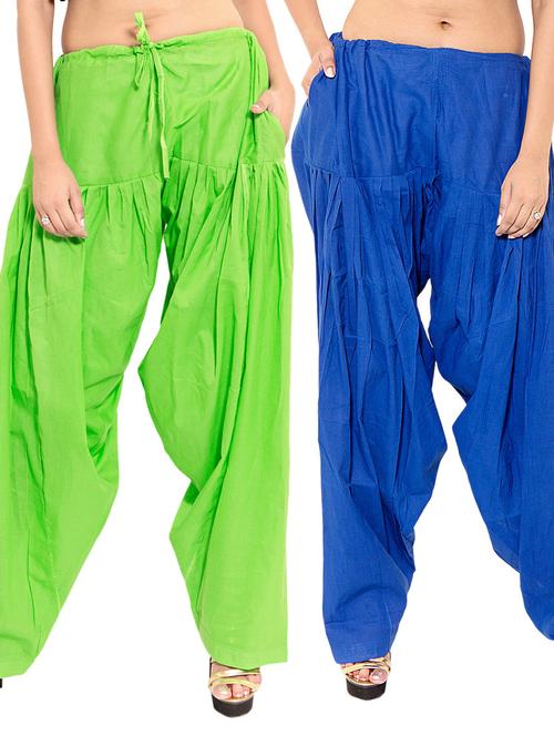 multi colored cotton combo salwars - 11120034 - Very Small Image - 1