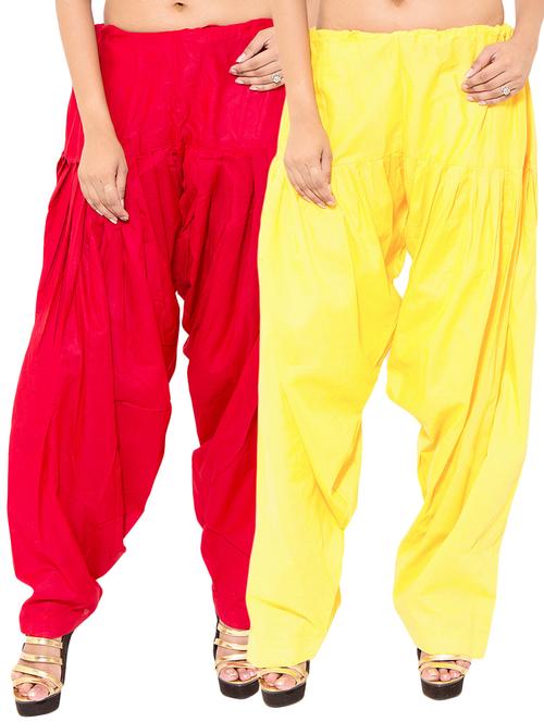 yellow cotton combo salwars - 11120059 - Very Small Image - 1