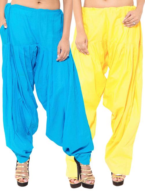 yellow cotton combo salwars - 11120061 - Very Small Image - 1