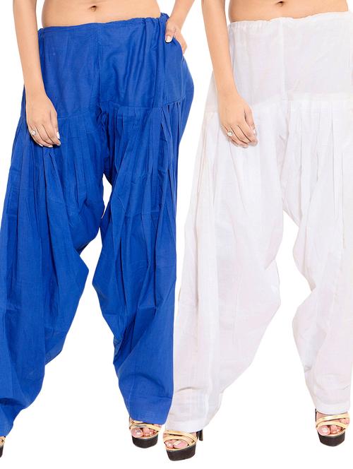 white rayon patiyala salwars - 11120099 - Very Small Image - 1