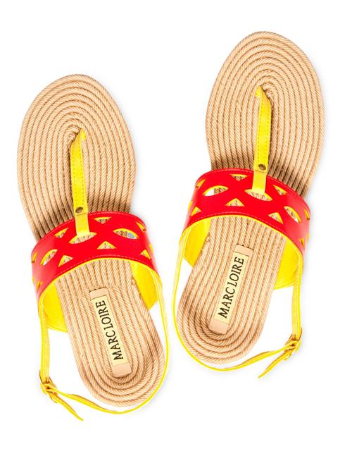 Yellow And Red T-strap Sandals - 1112062 - Very Small Image - 1