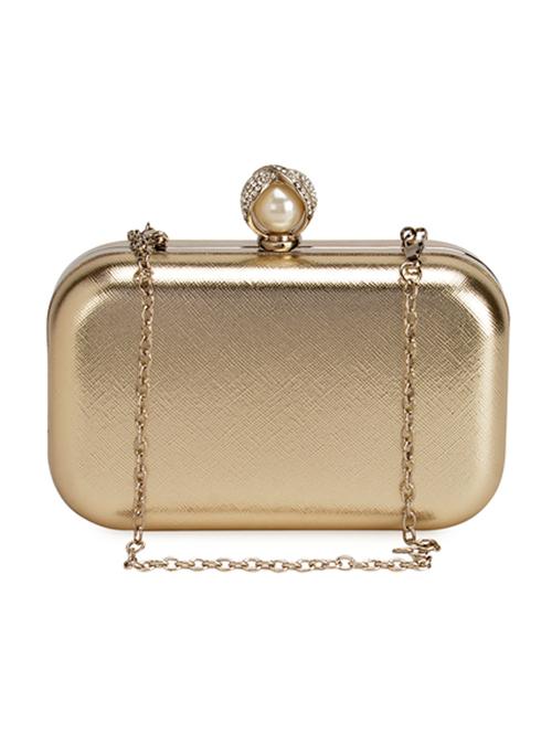 gold leatherette clutch - 11122872 - Very Small Image - 1