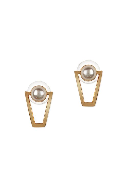 white metal studs earrings - 11124196 - Very Small Image - 1