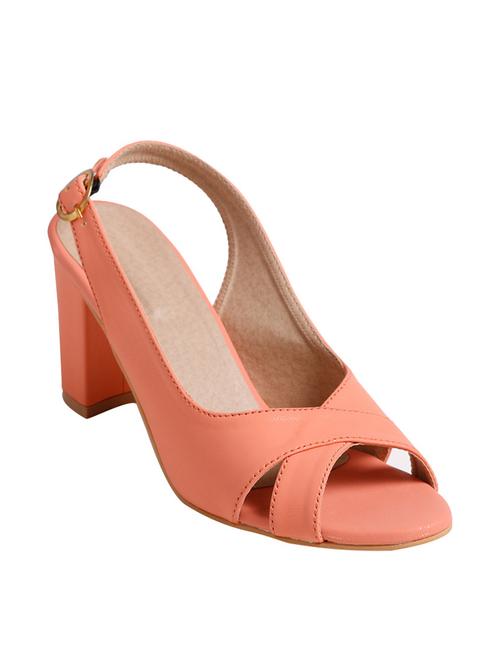 orange leatherette back strap sandals - 11127012 - Very Small Image - 1