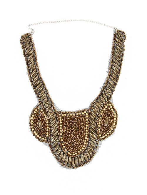 tribal embroidery bib necklace - 11128 - Very Small Image - 1