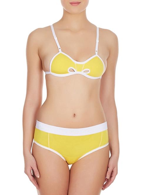 yellow cotton bras and panty set - 11128084 - Very Small Image - 1