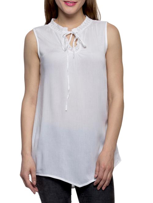 white viscose regular top - 11135054 - Very Small Image - 1