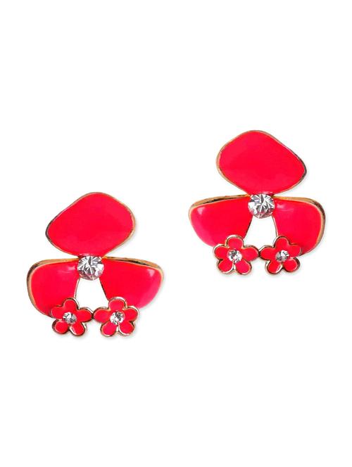 pink metal studs earrings - 11143318 - Very Small Image - 1