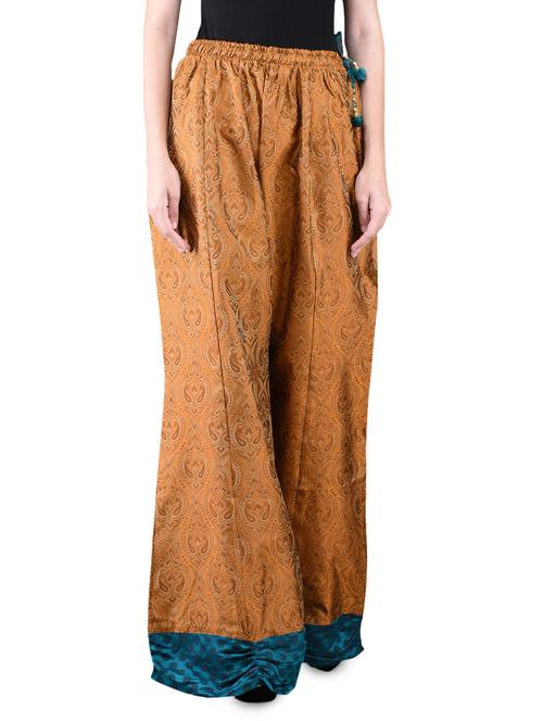 mustard printed  poly cotton  palazzo - 1114487 - Very Small Image - 1