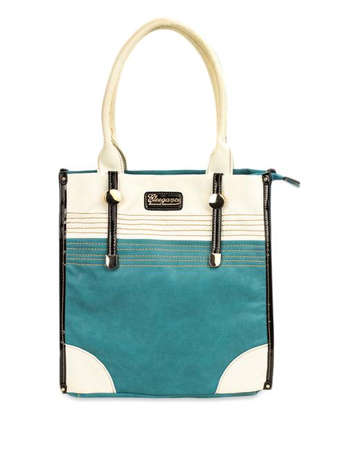 turquoise and white leatherette handbag - 1114995 - Very Small Image - 1