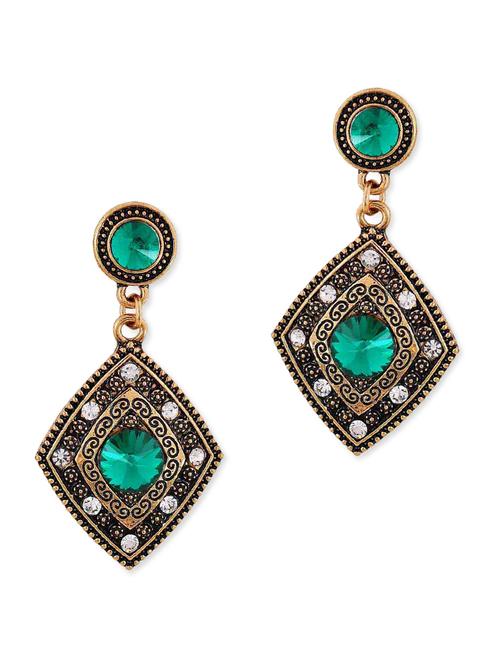 green metal drop earring - 11153929 - Very Small Image - 1