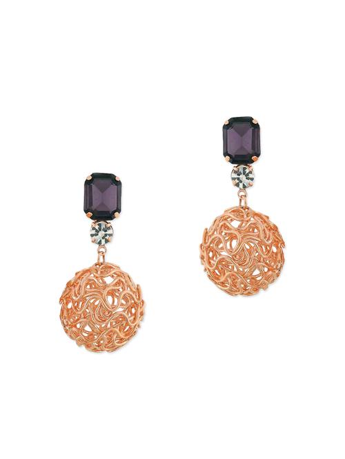 purple metal drop earring - 11154061 - Very Small Image - 1