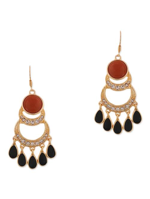 orange metal drop earring - 11154173 - Very Small Image - 1