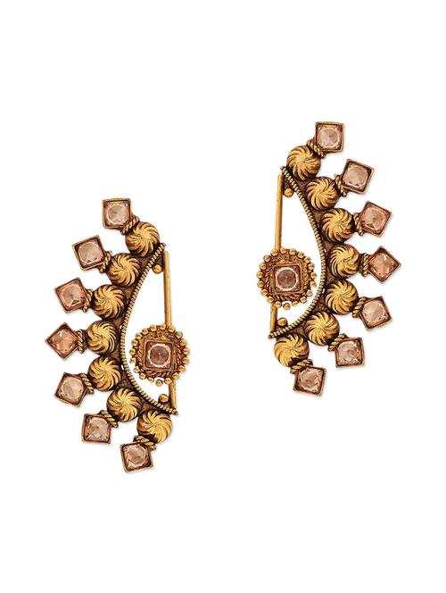 gold copper drop earring - 11154295 - Very Small Image - 1