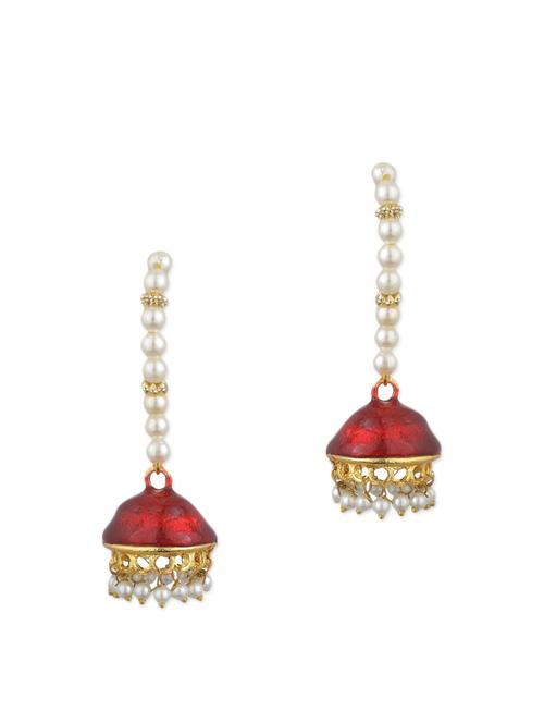 red metal drop earring - 11154836 - Very Small Image - 1